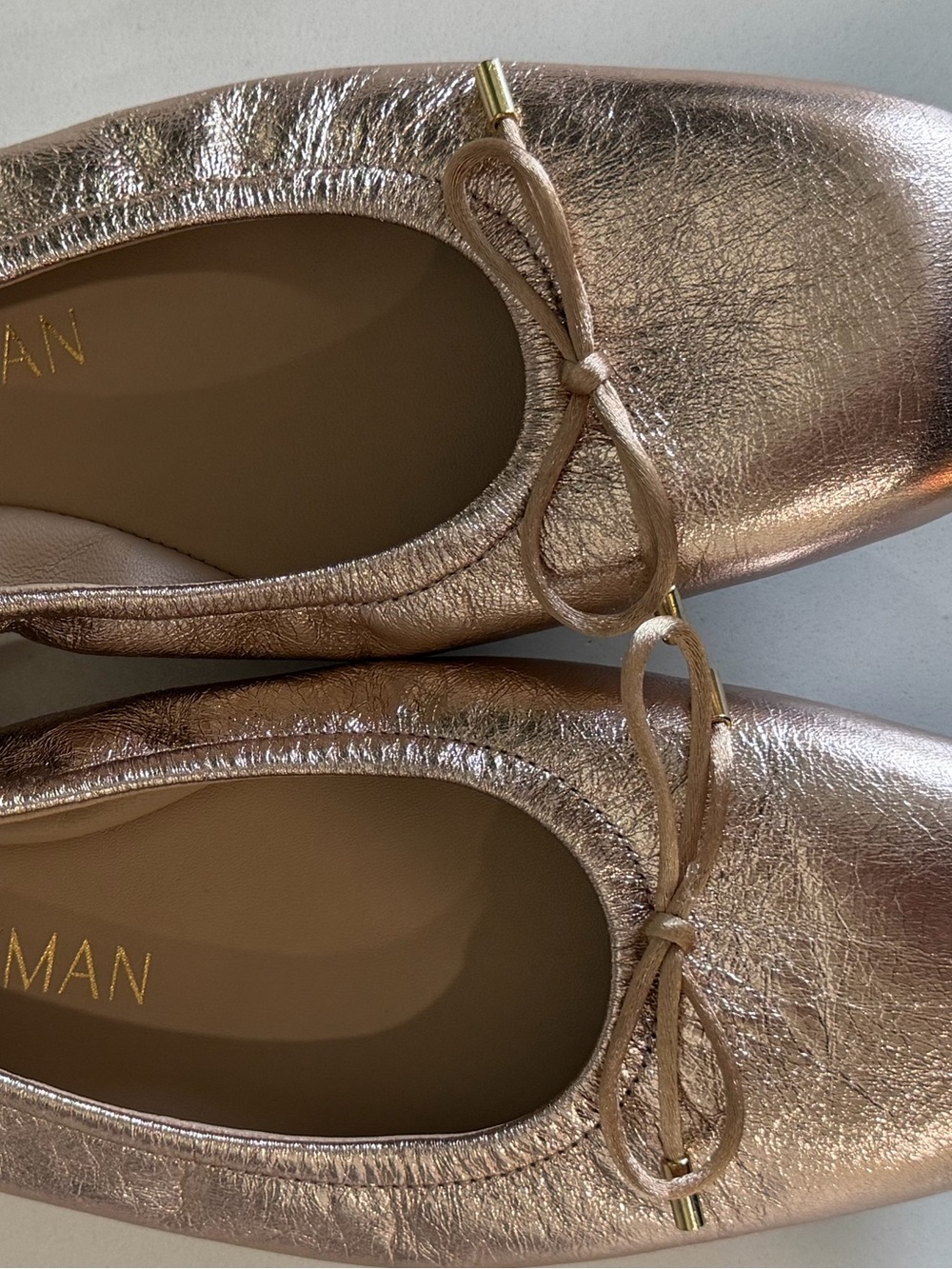 Stuart Weitzman Ballet Flats Metallic Rose Gold - Picture 6 of 11